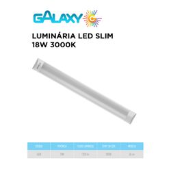 Luminaria led slim 18W 3000K Galaxy style tube 60c... - Comercial Leal
