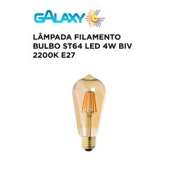 LÂMPADA BULBO ST64 FILAMENTO LED 4W BIV 2200K E27 ... - Comercial Leal