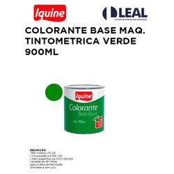 COLORANTE PARA MÁQUINA TINTA VERDE 900ML IQUINE - ... - Comercial Leal