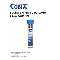 SOLDA EM FIO/ESTANHO 1,0MM 63/37 TUBO COM 4M COBIX... - Comercial Leal