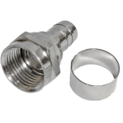 CONECTOR METÁLICO RG6 NIQUELADO COM ROSCA - 30PCS ... - Comercial Leal