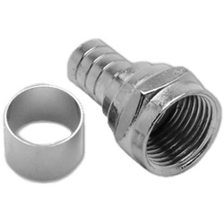 CONECTOR METÁLICO RG59U NIQUELADO COM ANEL - 07825 - Comercial Leal