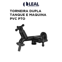 TORNEIRA DUPLA TANQUE E MAQUINA PVC PRETO - 12434 - Comercial Leal