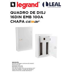 QUADRO PARA 16 DISJUNTORES 100A CHAPA DE AÇO 360X3... - Comercial Leal