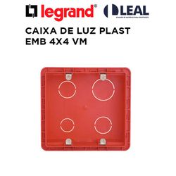 CAIXA DE LUZ PLÁSTICO EMB 4X4 VERMELHA LEGRAND - 0... - Comercial Leal