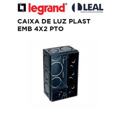 Caixa de Embutir Retangular 4x2 em PVC Preta 68904... - Comercial Leal