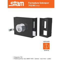 FECHADURA SOBREPOR 701/80 STAM - 06851 - Comercial Leal