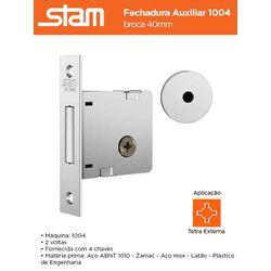 FECHADURA AUXILIAR STAM 1004 TETRA ROSETA REDONDA ... - Comercial Leal