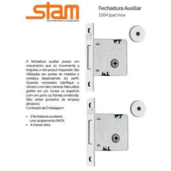 FECHADURA AUXILIAR STAM 1004 TETRA ROSETA REDONDA ... - Comercial Leal