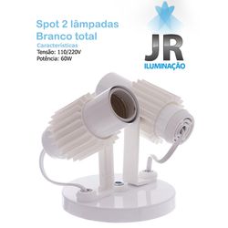 SPOT JR B-2 BRANCO (P/02 LAMPADA) - JR - 03162 - Comercial Leal