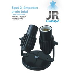 SPOT JR B-2 PRETO (P/02 LAMPADA) - JR - 03171 - Comercial Leal