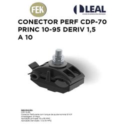 CONECTOR PERFURANTE CDP-70 PRINCIPAL 10-95 DERIVAÇ... - Comercial Leal