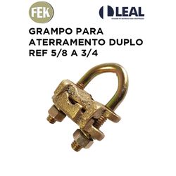 CONECTOR GRAMPO PARA ATERRAMENTO DUPLO 5/8 A 3/4 F... - Comercial Leal