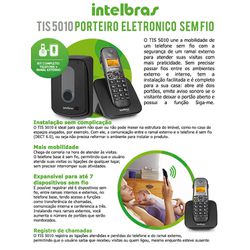 PORTEIRO ELETRÔNICO SEM FIO TIS5010 - 07722 - Comercial Leal
