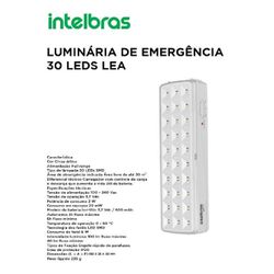 LUMINÁRIA DE EMERGÊNCIA LEA 30 INTELBRAS - 10752 - Comercial Leal