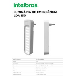 LUMINARIA DE EMERGENCIA LDA 150 INTELBRAS - 11287 - Comercial Leal