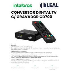 CONVERSOR DIGITAL TV C/ GRAVADOR CD700 - 13870 - Comercial Leal