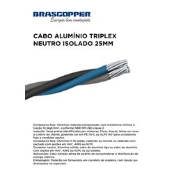 CABO ALUMINIO TRIPLEX PRETO/CINZA+ NEUTRO ISOLANTE... - Comercial Leal