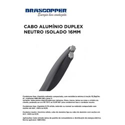 CABO ALUMINIO DUPLEX NEUTRO ISOLANTE 16MM - 11261 - Comercial Leal
