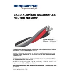 CABO ALUMINIO QUADRUPLEX PRETO/CINZA/VERMELHO+ NEU... - Comercial Leal