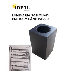 LUMINÁRIA SOBREPOR 662 QUADRADO PRETO PAR20 IDEAL ... - Comercial Leal