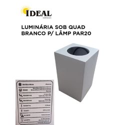 LUMINÁRIA SOBREPOT 662 QUADRADO BRANCO PAR20 IDEAL... - Comercial Leal