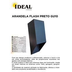 ARANDELA FLASH 1 GU10 PRETO IDEAL - 10997 - Comercial Leal