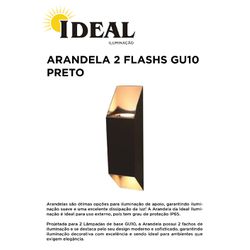 ARANDELA FLASH 2 GU10 PRETO IDEAL - 11873 - Comercial Leal