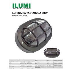 TARTARUGA PRETA 60W PVC IP66 - ILUMI - 04645 - Comercial Leal
