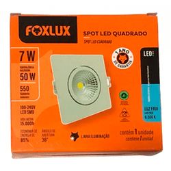 SPOT LED QUADRADO - LED 7W 6500K FOX - 13779 - Comercial Leal