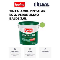 TINTA ACRÍLICA PINTALAR ECO. VERDE LIMAO BALDE 3,6... - Comercial Leal