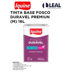 TINTA BASE FOSCO DURAVEL PREMIUM (M) 16L - 12484 - Comercial Leal