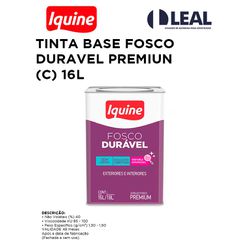 TINTA BASE FOSCO DURAVEL PREMIUM (C) 16L - 12486 - Comercial Leal