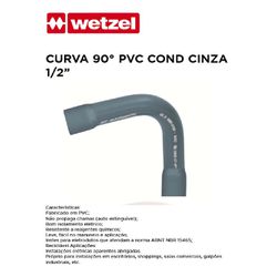 CURVA 90º PVC COND CINZA 1/2