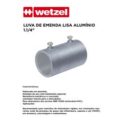 LUVA DE EMENDA LISA ALUMÍNIO 1.1/4 WETZEL - 11426 - Comercial Leal