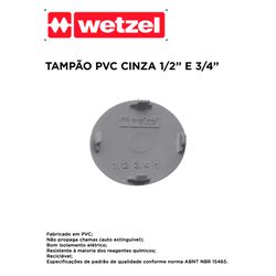 TAMPÃO PVC CINZA 1/2 E 3/4 POLIWETZEL - 11109 - Comercial Leal