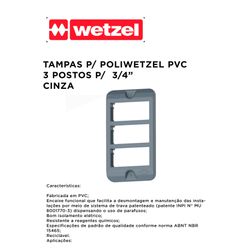 TAMPA PVC CINZA 3/4