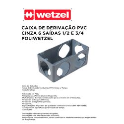 CAIXA DE DERIVAÇÃO PVC CINZA 1/2 E 3/4 POLIWETZEL ... - Comercial Leal