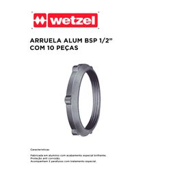 ARRUELA ALUMÍNIO BSP 1/2 COM 10 PEÇAS WETZEL - 106... - Comercial Leal
