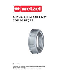 BUCHA ALUMÍNIO BSP 1/2 COM 10 PEÇAS WETZEL - 10637... - Comercial Leal