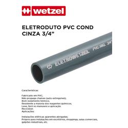 ELETRODUTO PVC COND CINZA 3/4 - 10679 - Comercial Leal