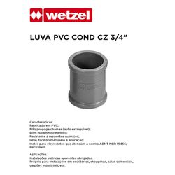 LUVA DE PVC CONDULETE CINZA 3/4 - 10738 - Comercial Leal