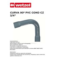 CURVA 90º PVC COND CINZA 3/4