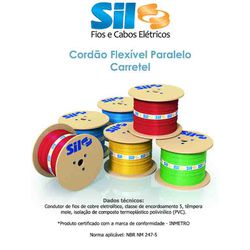 CORDAO PARALELO 2X1.5 BCO CARRETEL - SIL - 03575 - Comercial Leal