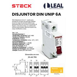 DISJUNTOR DIN UNIP 06A 3KA STECK - 02428 - Comercial Leal