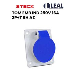 TOMADA DE EMBUTIR INDUSTRIAL 250V 16A 2P+T 6H AZ ... - Comercial Leal