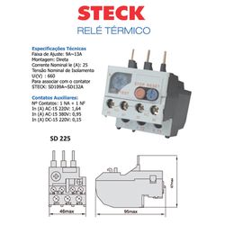 RELE TERMICO FRAME 25 - 09A - 13A STECK - 03624 - Comercial Leal