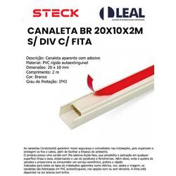 CANALETA BR 20X10X2M SEM DIVISÓRIA COM FITA - 0451... - Comercial Leal