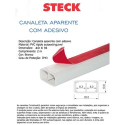 CANALETA BR 40X16X2M COM DIVISÓRIA COM FITA - 0669... - Comercial Leal