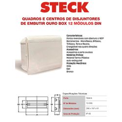 QUADRO DE DISJUNTOR 12 DIN EMBUTIR - 07539 - Comercial Leal